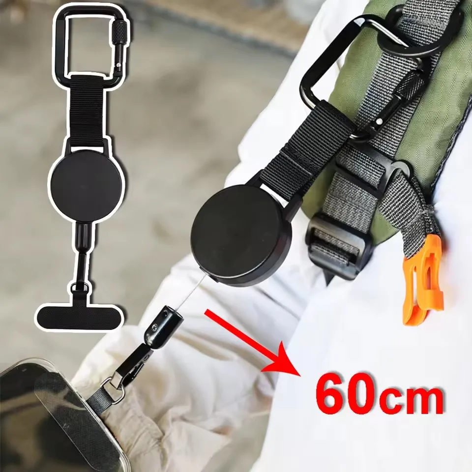 Support de téléphone antivol rétractable, lanière de sécurité pour Smartphone avec mousqueton, harnais Anti-chute pour randonnée, cyclisme, escalade