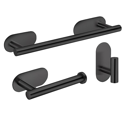 Handtuchhalter / WC-Rollenhalter / Kleiderhaken Neues Design / Selbstklebend / Kreativ Moderne / Modern Edelstahl / Kohlenstoffarmer Stahl / Metall 4 Stück / 3 Stück / 1 Stück - Bad Wandmontage Image