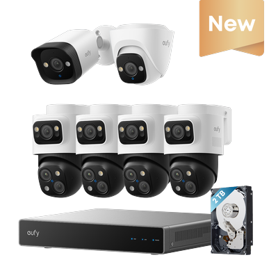eufy PoE NVR Security System S4 Max+Turret Camera E41+ Bullet Camera E40