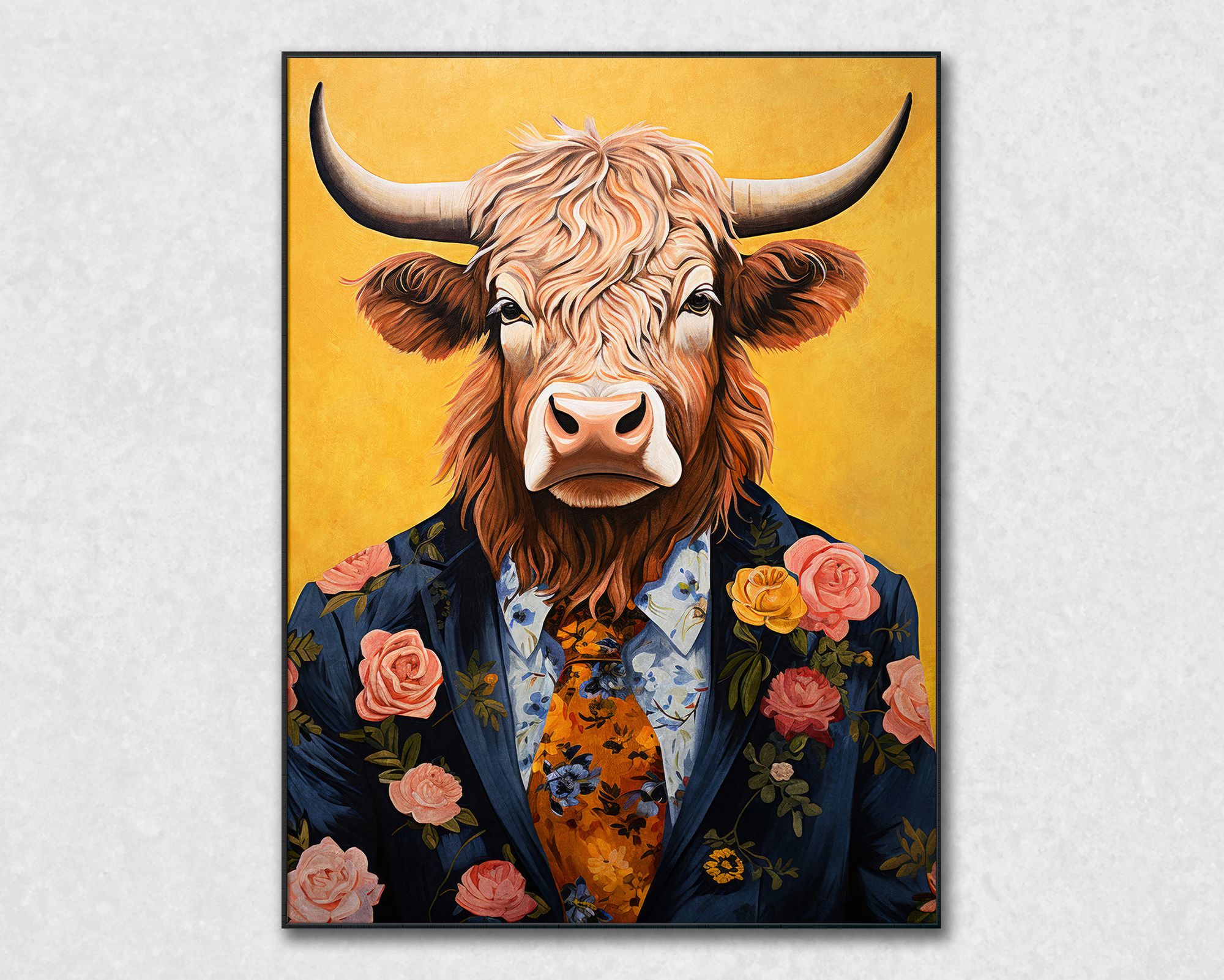 La Casa »Bullenporträt« Ölbild gerahmt 90x120 cm Image