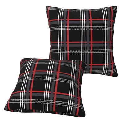 GTi Tartan 2-teiliger quadratischer Kissenbezug, Kissenbezug, Kissen, Dekor, Komfort-Überwurfkissen für Zuhause, Sofa Image