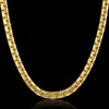 Dropshipping Hip Hop Kette 6mm Gold Farbe Edelstahl Halskette Männlichen Großhandel Flache Box Link Damen Herren Kette 20 "23" 26"