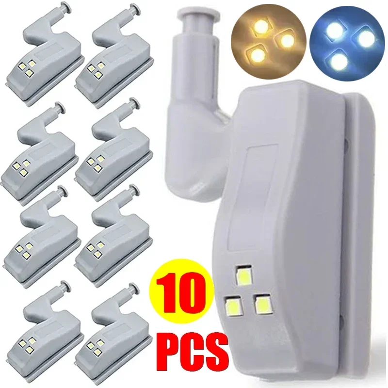 10 stücke 1 stücke LED Innere Scharnier Lampe Unter Schrank Licht Keine Batterie Kleiderschrank Schrank Sensor Lichter Schlafzimmer Küche schrank Nacht Lampe