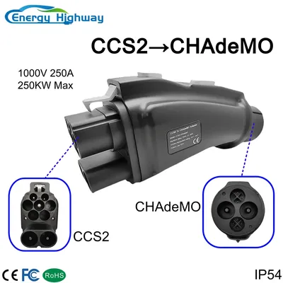 Energy Highway CCS2 auf CHAdeMO EV-Konverter-Adapter DC 250 A 1000 V 250 kW CCS Combo2 auf japanischen Elektrofahrzeugen-Ladeadapter Image