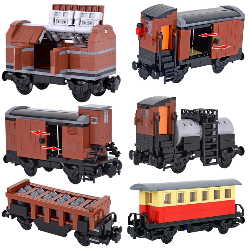 MOC Stadt Technische Idee Zug Basis Eisenbahn Schwefelsäure Tanker Auto Fahrzeug Wagen Bausteine Ziegel Kinder DIY Spielzeug Geschenke Image