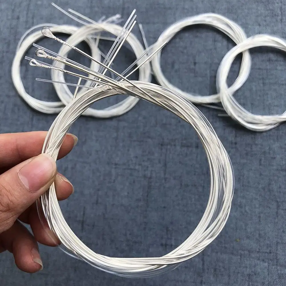 1-Set Gitarren-Saiten-Set für klassische Gitarre, beschichtet, superleichte klassische Gitarre, klare Nylon-Silbersaiten, versilbertes Kupfer Image