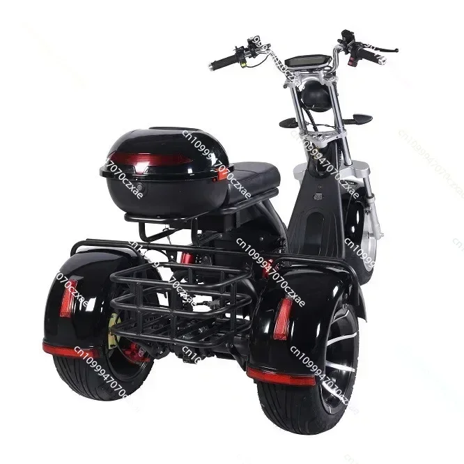 Elektrisches Motorrad für Erwachsene, 3000 W, 60 V, 30 Ah, 12-Zoll-Offroad-Max. Belastung 300 kg, elektrisches Dreirad, Bergkilometer, 75 km Elektroroller Image