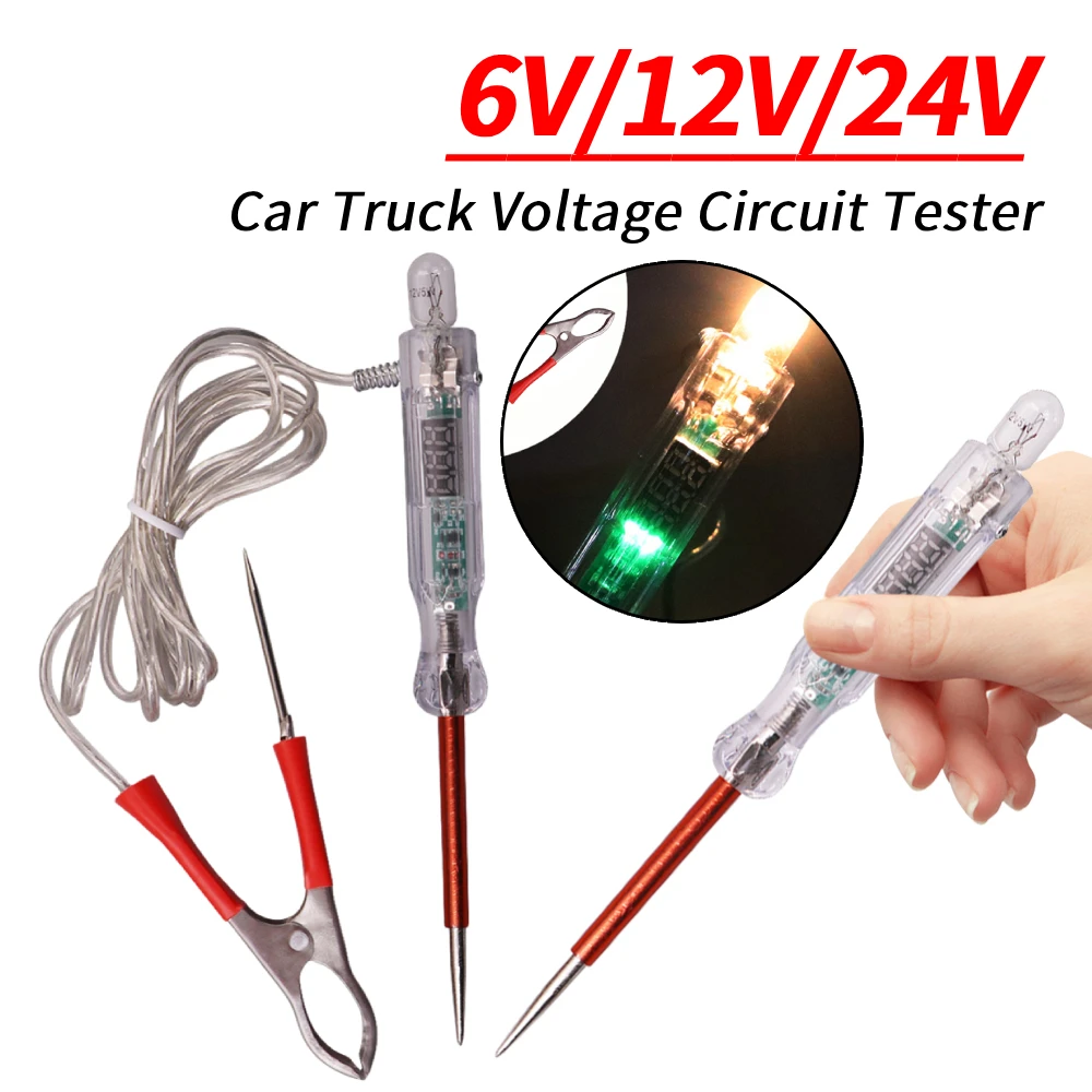 6V/12V/24V Auto Licht Sonde Stift Dual-farbe LED Licht Automotive Circuit-Tester elektrische Licht Test Stift Auto Diagnose Test Werkzeuge Image