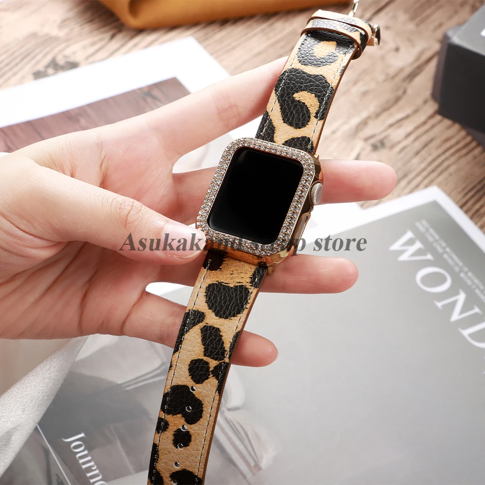 Leder für Apple Watch Band für Apple Watch S10 42 mm 46 mm für Iwatch Serie 10 9 7 SE 6 8 Ultra 38 mm 40 mm 41 mm 44 mm Damenarmband Image