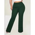 Plus Size 1XL-5XL Nuovi pantaloni a gamba dritta tinta unita a vita alta da donna casual Pantaloni a gamba dritta alla moda ed eleganti da donna
