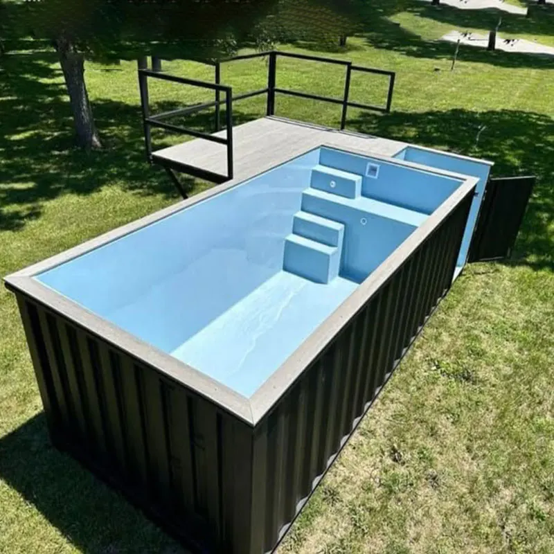 Rechteckiger Outdoor-Behälter aus Fiberglas für Erwachsene und Kinder, Schwimmbad-Werkzeuge und Zubehör Image