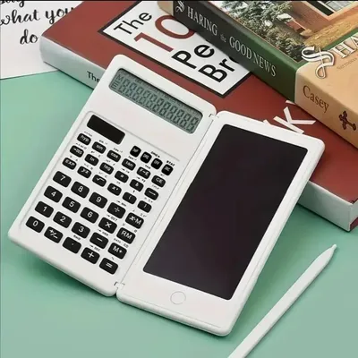 The scientific calculator and notepad desk three-in-one folding function calculator supports solar energy and button batteries