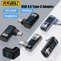 NNBILI Adattatore USB C da 90 gradi Ad angolo retto a forma di U Tipo C Adattatore 40 Gbps Trasferimento dati PD 140 W USB4.0 8K 60 Hz per Thunderbolt