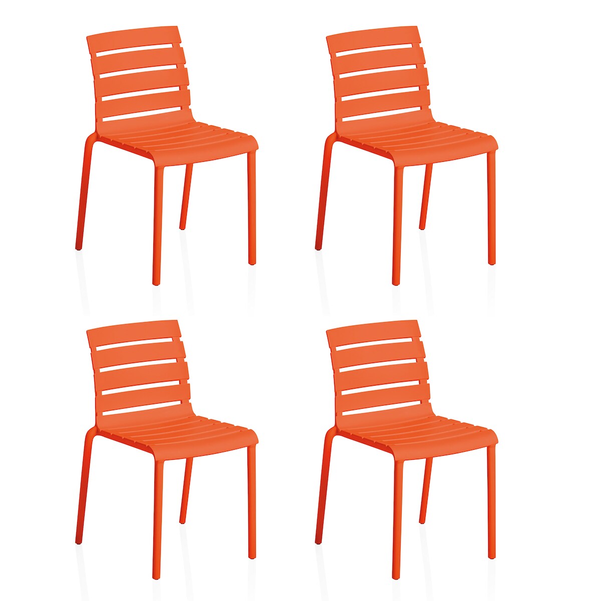 KETTLER PONZA Stapelstuhl 4er Set, orange Kunststoff Image