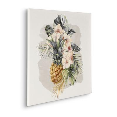 Leinwandbild KOMAR "Ananas Mûr - Größe 60 x 60 cm", bunt (farbe bild(er): bunt), B:60cm, Papier, Holz, Bilder, Keilrahmenbild mi Echtholzrahmen Image