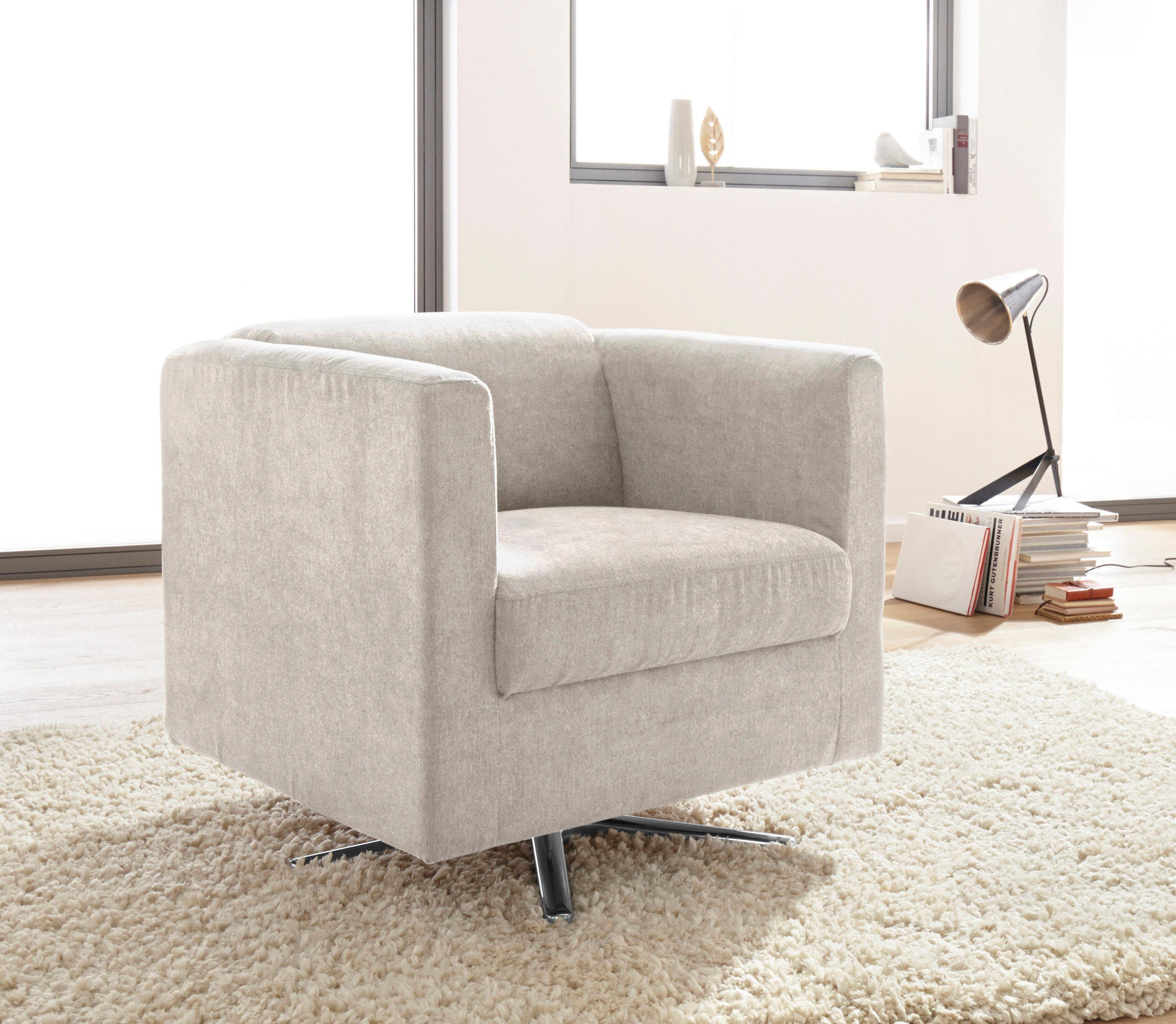 Sessel INOSIGN "Bob Drehsessel, Clubsessel und Cocktailsessel - alles passt", beige (natur), B:72cm H:71cm T:75cm, Feinstruktur weich (92% Polyester, 8% Nylon);Struktur fein ( 100% Polyester);Struktur (30% Polyester, 70% Polyacryl);Struktur grob...