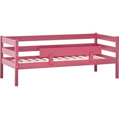 Einzelbett HOPPEKIDS "ECO Comfort Kinderbett, Kiefer Massivholz, Jugendbett inkl. Rollrost", rosa (barockrose), B:76cm H:65cm L:166cm, Kiefer massiv, Betten, 70x160 cm, wahlweise in verschieden Farben/ Matratze/ Absturzsicherung Image