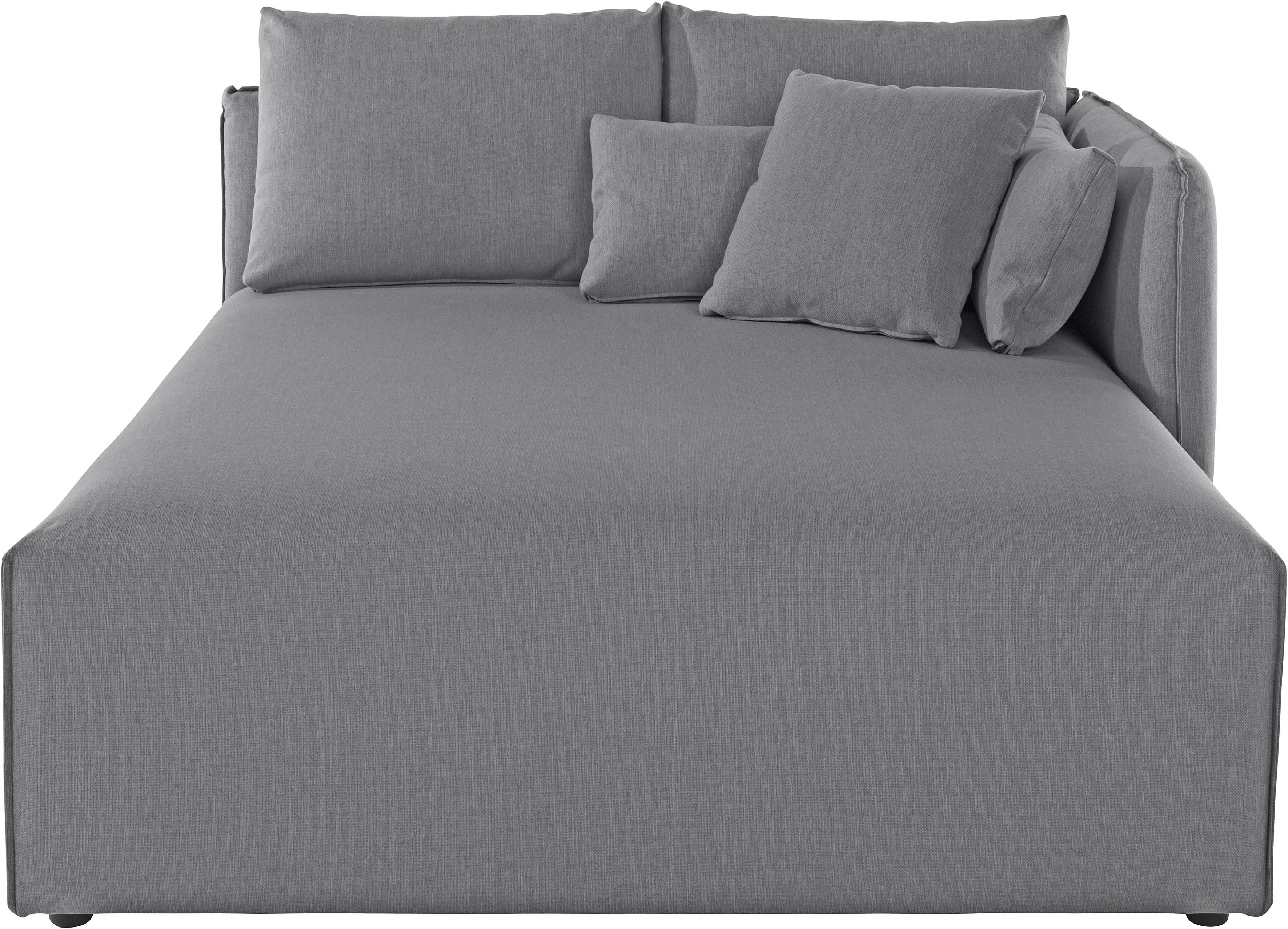 Ottomane OTTO HOME "Nöre", grau (hellgrau), B:138cm H:86cm T:168cm, 100% Polypropylene, Sofas, Ottomane, Lounge-Modul - zum eigenen Zusammenstellen, Breite 138cm, Tiefe 168cm