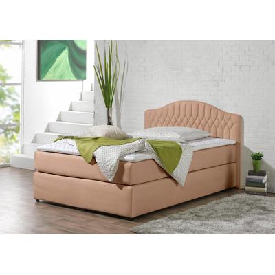 Boxspringbett MAINTAL, braun (cappuccino), Liegefläche B/L: 100cm x 200cm, H3, Bonnell-Federkernmatratze, Seitliche Einfassung Unterbox und Obermatratze: Mikrovelours (100% Polyester), Spiegelfläche der Unterbox und Obermatratze: 100% Polyester,... Image