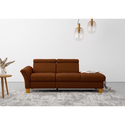 Recamiere HOME AFFAIRE "Lindgren", rosa (kupfer), B:206cm H:84cm T:93cm, 100% Polyester, Sofas, wahlweise motorische TV-Funktion, Bettkasten und Kopfteilverstellung Image