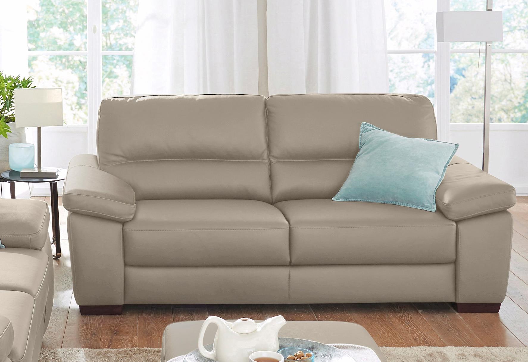 2-Sitzer CALIA ITALIA "Gaia, hochwertiges Ledersofa mit erstklassigem Sitzkomfort", beige (biscotto), B:177cm H:92cm T:97cm, Leder SORRENTO - 100% Leder;Leder BULL - 100% Leder, Sofas, edles Design, in zwei hochwertigen Lederqualitäten, Topseller