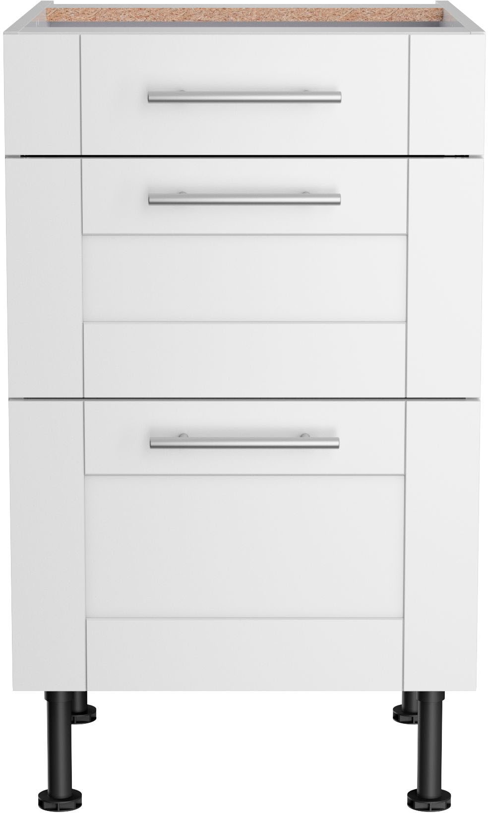 Unterschrank KOCHSTATION "KS-Ahus", weiß (weiß matt, weiß), B:50cm H:87cm T:58,4cm, Schränke, Unterschrank, Breite 50 cm