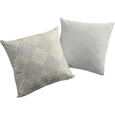 Dekokissen ADAM "Romantic Puligny A Light", grau (hellgrau, ornamente), B:40cm L:40cm, Baumwolle, Dekokissen_Sitzkissen_Kissenhüllen, mit großen Ornamenten, Wendekissenhülle ohne Füllung, 1 Stück Image