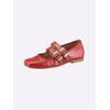 Ballerina HEINE, Damen, Gr. 35, rot, Leder, Glattleder, Lackleder, Lackleder, modisch, Schuhe
