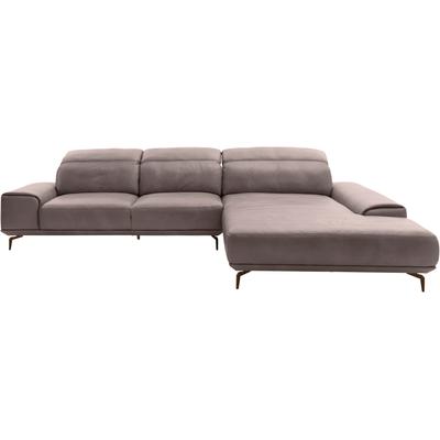 Wohnlandschaft MUSTERRING "MR 2490", grau (light grau, b), B:342cm T:207cm, Sofas, Bronze-Fuß Sitzhöhe 46cm, wahlweise mit Funktionen, Maße 342 x 207 cm Image