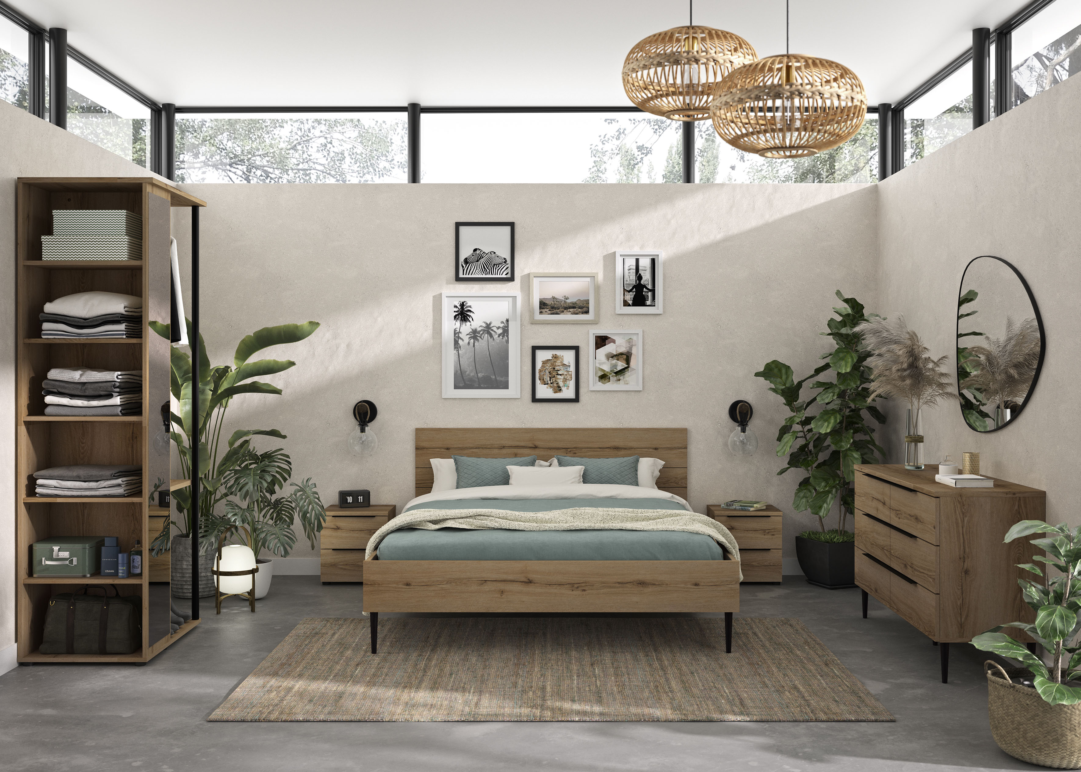 Kinderbett GAMI "Bett 120 bzw. 140 bzw. 160 / 200", braun (eiche helvezia, eiche helvezia, eiche helvezia), B:166cm H:90cm L:206cm, Betten, Kinderbett