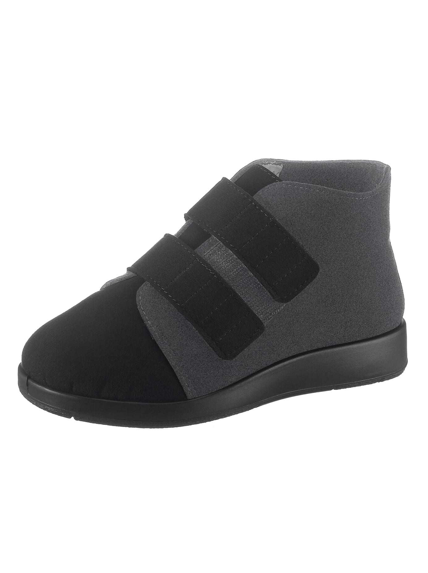 Klettschuh, Gr. 41, schwarz, Veloursleder, Schuhe Verbandsschuh Klettstiefel Boots