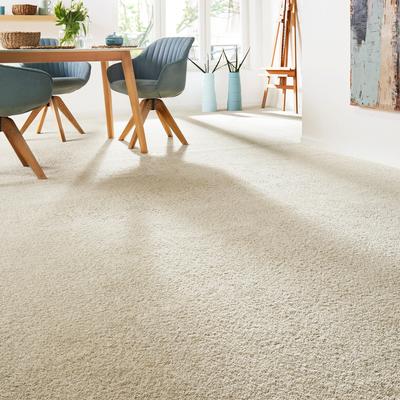 Teppichboden ANDIAMO "Verona, Velours, Made in Belgium", beige (hellbeige), B:400cm H:6mm L:500cm, Kunstfaser, Teppiche, Uni Farben, Breite 400 cm oder 500 cm, strapazierfähig, pflegeleicht Image