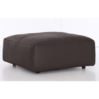 Hocker MUSTERRING "LUCIA", braun (mocca puro), B:100cm H:43cm T:100cm, Flachgewebe VALMONT (60% Baumwolle/40% Leinen), Leder PURO, pigmentiertes Leder, Microfaser CRONA (100% Polyester), Flachgewebe FLORIS (100% Polyester), Leder BAX, pigmentiertes... Image