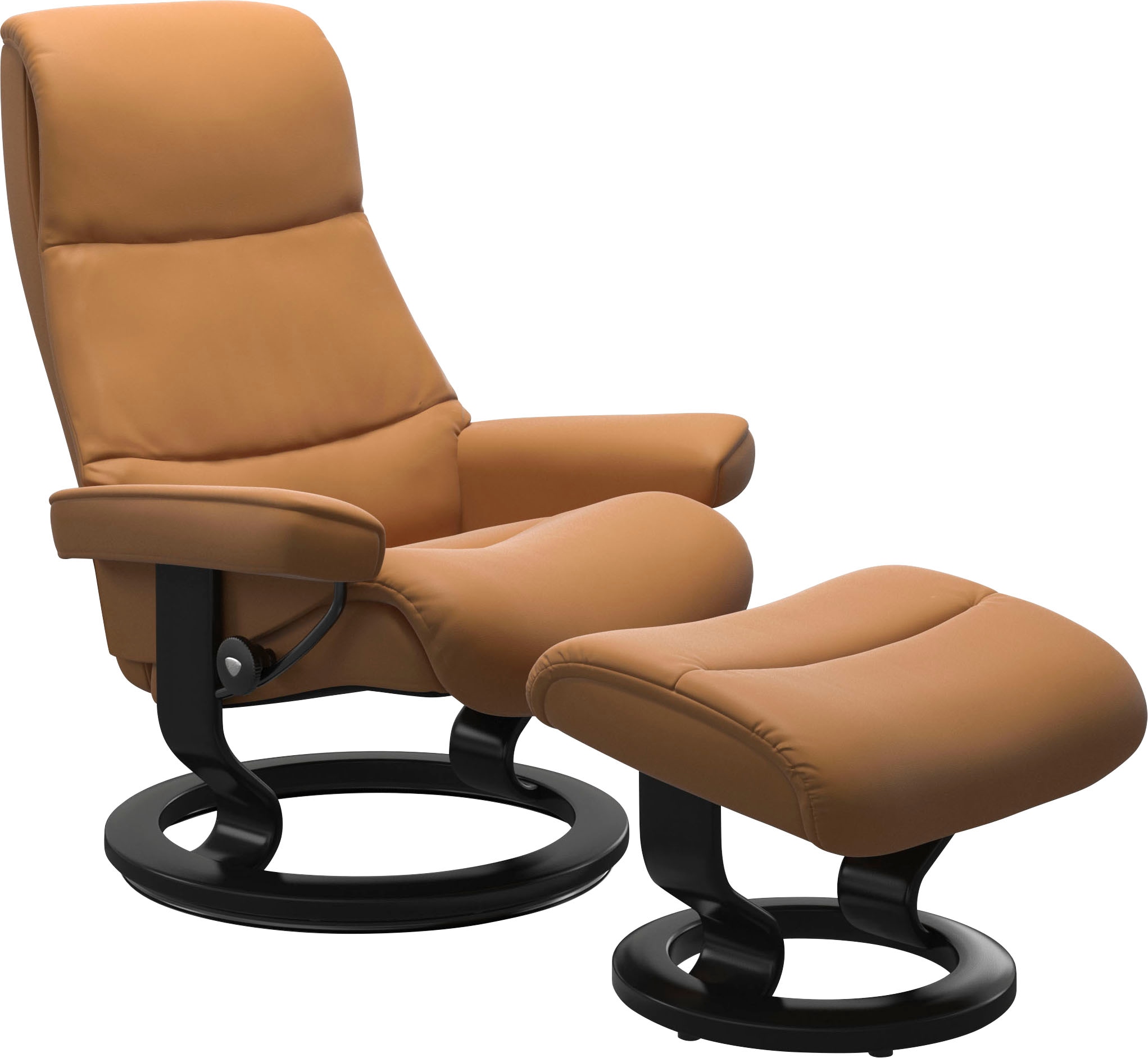 Relaxsessel STRESSLESS "View", braun (new caramel), B:82cm H:108cm T:81cm, Sessel, Relaxsessel, mit Classic Base, Größe M,Gestell Schwarz