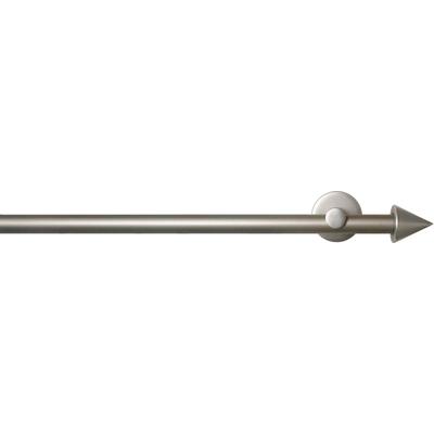 Gardinenstange GARESA "SEFRA", grau (nickelfarben), L:110cm Ø:16mm, Aluminium, Gardinenstangen, Vorhanggarnitur,Innenlaufgarnitur, verlängerbar, Endknopf Spitze Image
