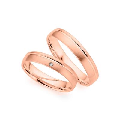 Trauring PHÖNIX "Schmuck Geschenk Gold 333 Trauring Ehering LIEBE versch. Varianten" Gr. 53, rosa (roségoldfarben), Fingerringe, 53, ohne Brillant, Roségold 333, 4,0mm, Rosu00e9gold 333, Made in Germany, wahlweise mit oder ohne Brillant Image
