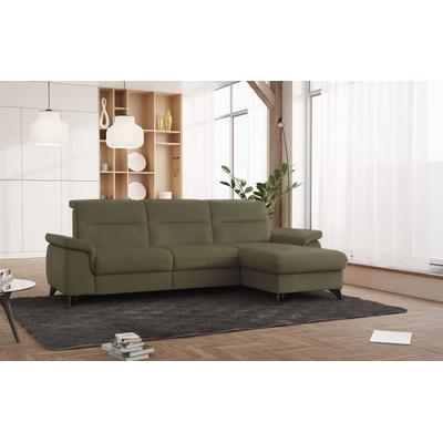 Ecksofa SIT & MORE "Astoria L-Form", grün (olive), B:260cm H:91cm T:175cm, 100% Polyester, Sofas, wahlweise mit motorischer Relaxfunktion Image