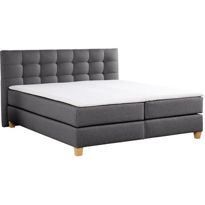 Boxspringbett HOME AFFAIRE "Moulay", grau (anthrazit), B:194cm L:231cm, Komplettbetten, inkl. Topper, in Überlänge 220 cm, 3 Härtegrade, auch in H4 Image