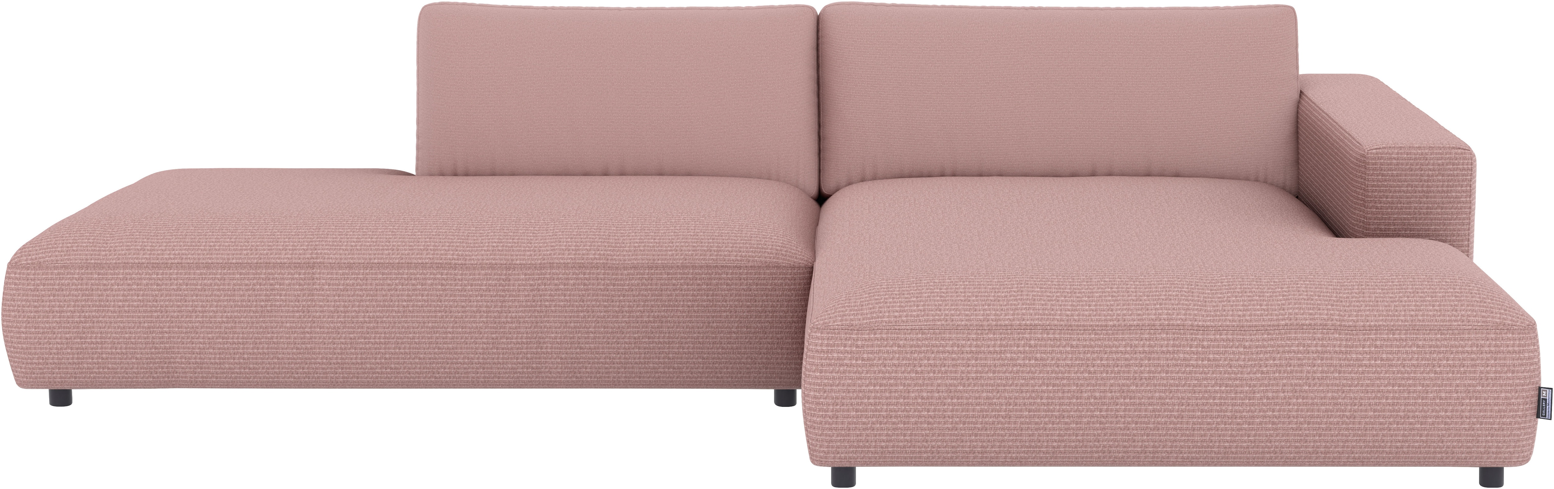Ecksofa MUSTERRING "Lucia", rosa (rosewood), B:330cm H:81cm T:190cm, 100% Polyester, Sofas, verschiedene Farben, großer Longchair mit Armlehne, B330 x T190 cm