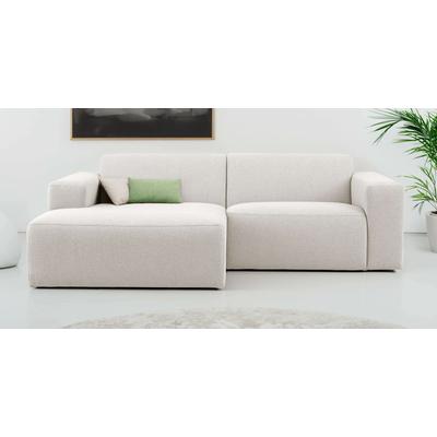 Ecksofa INOSIGN "Koa,228cm, L-Form, Modulsofa, Webstoff, Cord", weiß, B:228cm H:88cm T:159cm, 100% Polyester, Sofas, Designsofa, weicher Lounge-Sitzkomfort, Welleunterfederung, bodentief Image