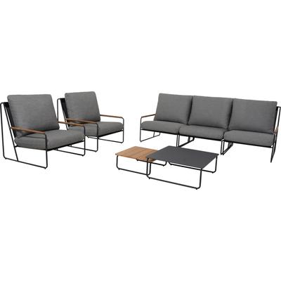 Loungeset BEST "Portofino", grau (anthrazit), B:238cm H:95cm T:94cm, Obermaterial: 60% Polyethylen, 40% Polypropylen, Sitzmöbel-Sets, Lounge-Gruppe Image