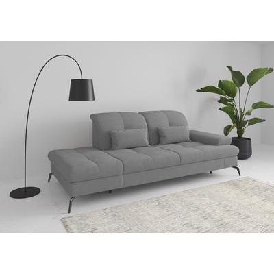 Recamiere SIT & MORE "Amica, inkl. Sitztiefenverstellung und Armteilverstellung", grau, B:231cm H:90cm T:122cm, 100% Polyester, Sofas, wahlweise mit Kopfteilverstellung und Stauraum Image
