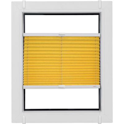 Plissee SUNLINES "Young Style Energy Saving", gelb (mais, weiß, weiß), B:45cm H:100cm, Obermaterial: 100% Polyester, Plissees, nach Maß, mit Energiespareffekt, verspannt mit Simply-Fix Klemmträger Image