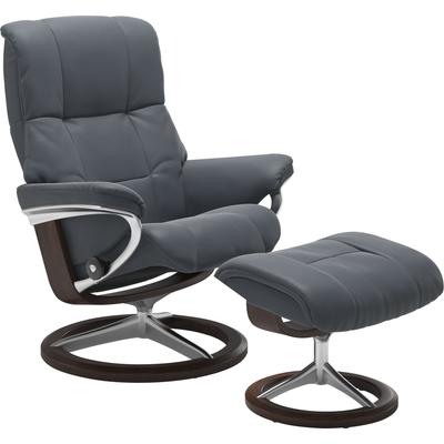Relaxsessel STRESSLESS "Mayfair", blau (atlantic blau batick), B:83cm H:102cm T:73cm, Leder BATICK: BATICK ist ein leicht korrigiertes, durchgefärbtes und genarbtes Möbelleder, bei dem die meisten Unebenheiten und Spuren in der Regel entfernt... Image