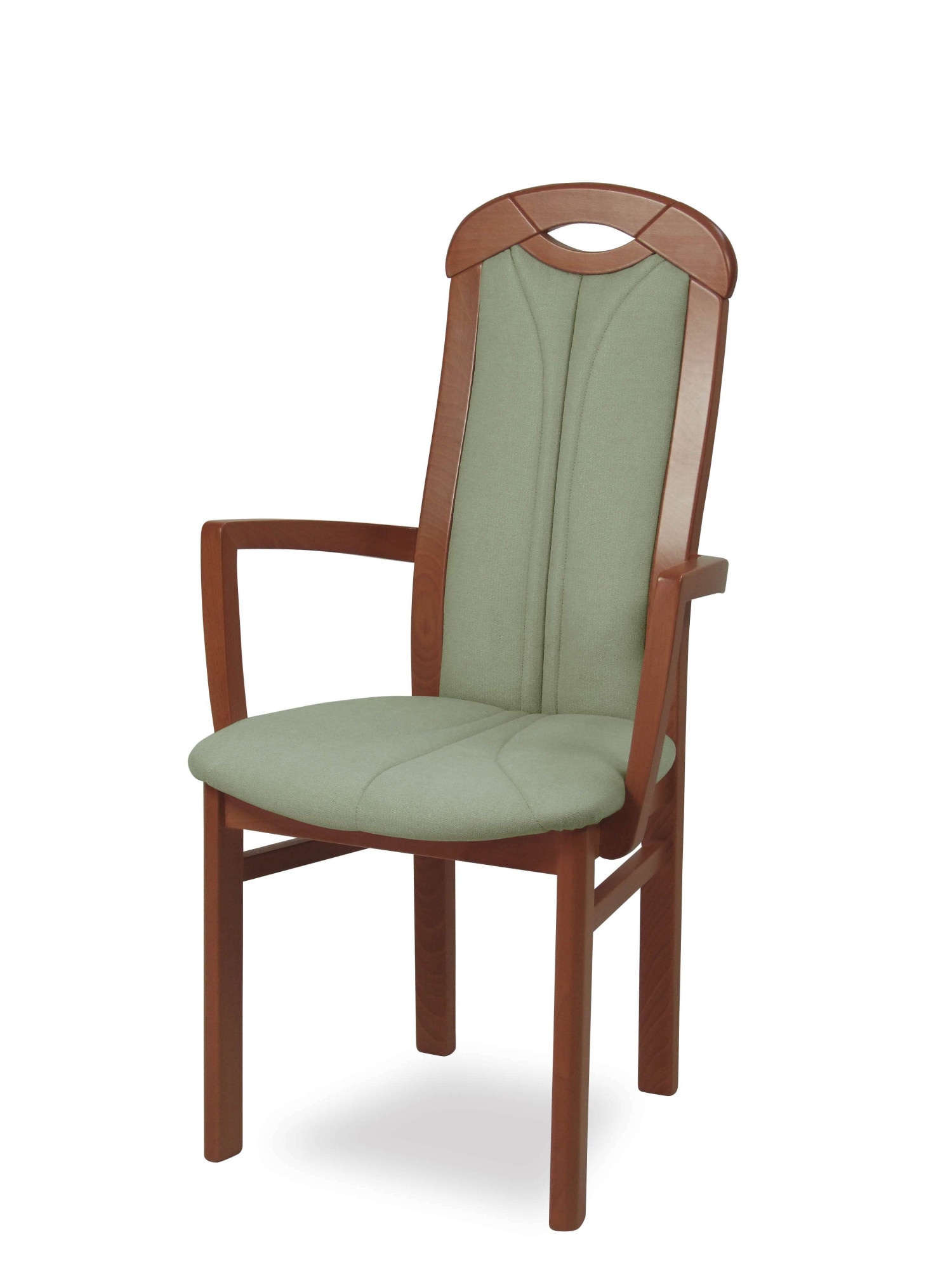 Armlehnstuhl HOME AFFAIRE "ALEX, Stuhl,Armlehnstuhl", grün (water, nussbaum, water grün), B:63cm H:103cm T:54cm, Massivholz, Stühle, Armlehnstuhl, Stuhl, Armlehnstuhl, Ausführung mit und ohne wasserabweisender Stoff Image