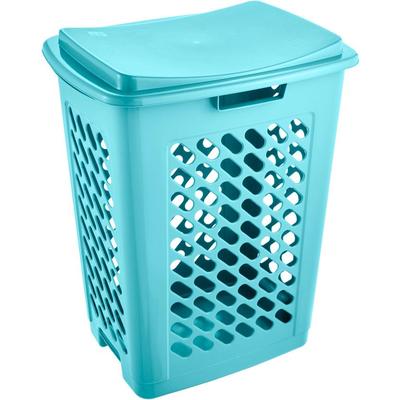 Wäschebox KEEEPER "piet", blau (hellblau), B:37cm H:60cm T:49cm, Polypropylen, Wäschesammler, 60 L, mit aufklappbarem Deckel, luftdurchlässig Image
