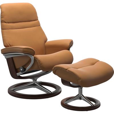 Relaxsessel STRESSLESS "Sunrise", braun (new caramel), Material Bezug, Ausführung / Funktion, Maße B/H/T, Leder BATICK: BATICK ist ein leicht korrigiertes, durchgefärbtes und genarbtes Möbelleder, bei dem die meisten Unebenheiten und Spuren in der... Image