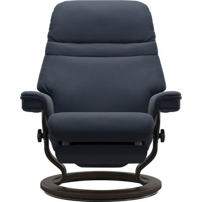 Relaxsessel STRESSLESS "Sunrise", blau (oxford blau paloma), B:79cm H:103cm T:78cm, Leder BATICK: BATICK ist ein leicht korrigiertes, durchgefärbtes und genarbtes Möbelleder, bei dem die meisten Unebenheiten und Spuren in der Regel entfernt wurden.,... Image