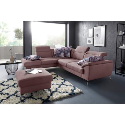 Ecksofa SIT & MORE "Percy L-Form", lila (flieder), B:270cm T:235cm, Sofas, 12 cm Fußhöhe, Sitztiefenverstellung, wahlweise in 2 Fußfarben Image