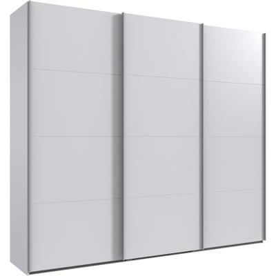 Kleiderschrank WIMEX "Mugano, Made in Germany, Lieferung bis in Deine Etage und Stellort", weiß, griffe alufarben, B:270cm H:236cm T:65cm, Holzwerkstoff, Schränke, 3 Schwebetüren, große Größen, mit oder ohne Spiegel, Metallgriffe Image